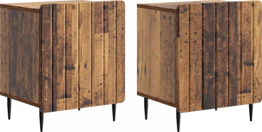  Nattbordskap 2 pcs Gammelt tre 43 x 34,5 x 52 cm Konstruert tre