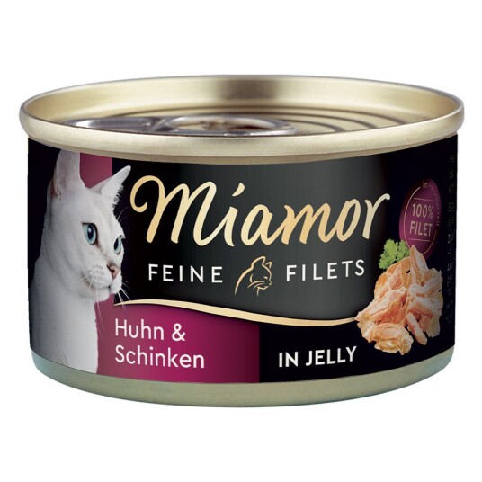 Miamor Fine Fileter 1 X 100 G Kylling Skinke & Ris I Gelé