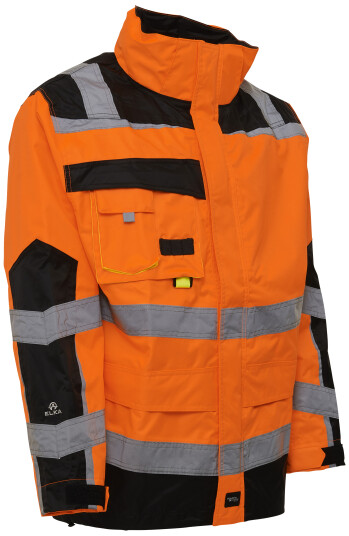 Elka Synlighetsarbeidsjakke 086004r Oransje/svart Str. S