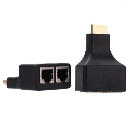 2x HDMI til RJ45 Dual Port forlenger opptil 30m