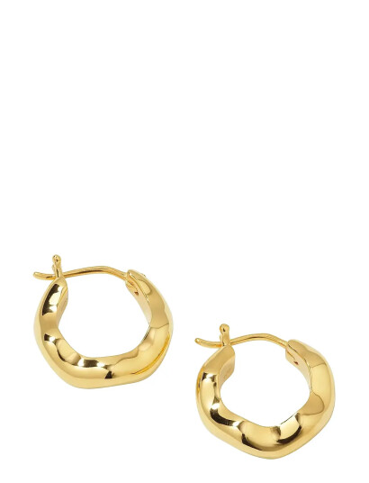 SYSTER P Bolded Wavy Earrings Gold |Guld |One Size