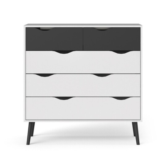 Tvilum Delta Kommode m/5 skuffer - Svart Unoliving