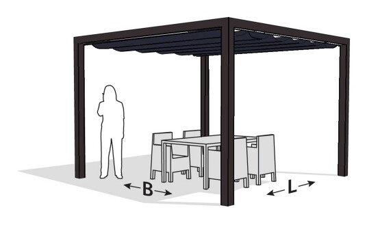Platinum Solbeskyttelse pergola Grå/grå 2,97 x 3,97 m Grå