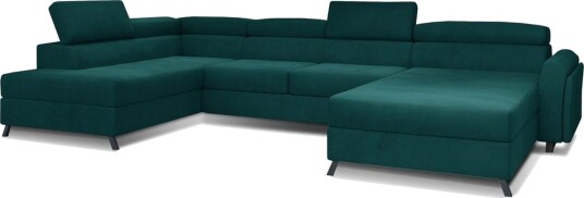 Seksjon Eltap Josette 360x200x92 cm Mat Velvet 75 Grønn Venstre