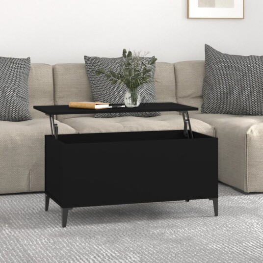 vidaXL Salongbord svart 90x44,5x45 cm konstruert tre vidaXL Salongbord svart 90x44,5x45 cm konstruert tre