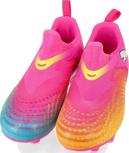 PUMA Future 9 Match Laceless FG/AG Showtime Poison Pink/Solstrøm/Bright Aqua/PUMA White Barn størrelse 38½ PUMA Future 9 Match Laceless FG/AG Showtime Poison Pink/Solstrøm/Bright Aqua/PUMA White Barn størrelse 38½