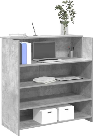 Resepsjonspult betonggrå 100x50x103,5 cm konstruert tre
