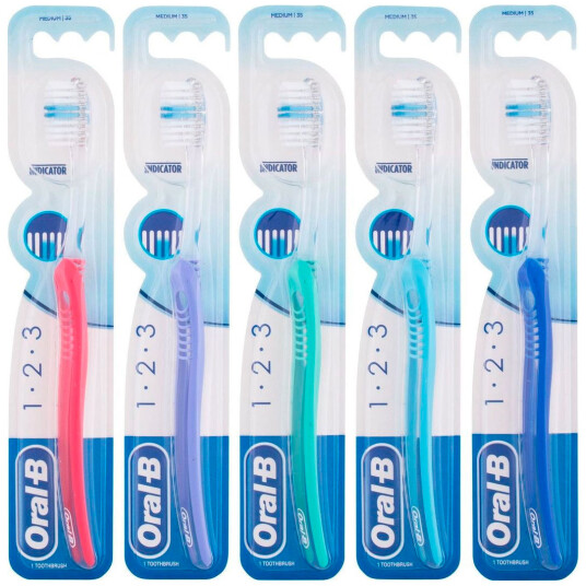 Oral B Tannbørste 1 2 3 Indikator Medium 35 Oral B Tannbørste 1 2 3 Indikator Medium 35