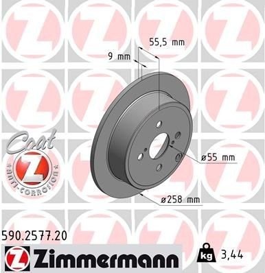 ZIMMERMANN 590.2577.20 Bremseskive ZIMMERMANN 590.2577.20 Bremseskive