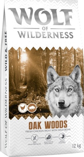 Wolf Of Wilderness Tørrfôr Adult Oak Woods Villsvin Kornfri Ny Oppskrift 12 kg