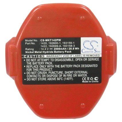 Makita 6935FDWDEX batteri (2000 mAh 14.4 V, Rød) Makita 6935FDWDEX batteri (2000 mAh 14.4 V, Rød)