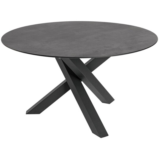 VEGA Bord Gwin; 130x72 cm ØxH; Bordplate Betong Ramme Svart; Rund
