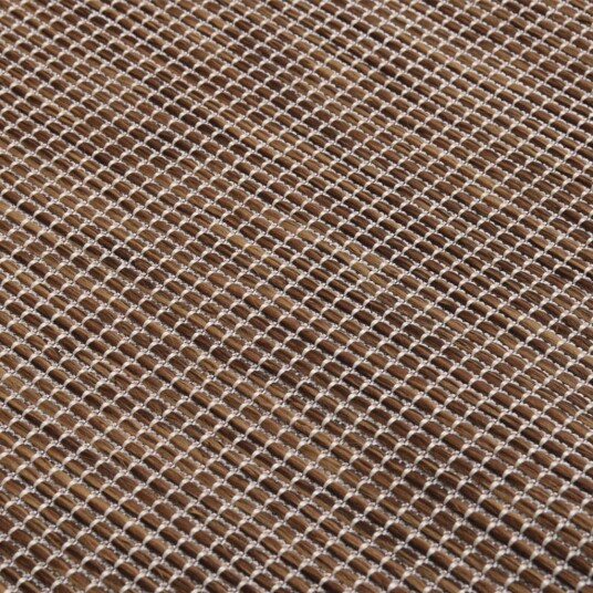 vidaXL Utendørs flatvevd teppe 140x200 cm brun