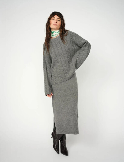 MOS MOSH Mmbryndis Knit Skirt - Grey - XL