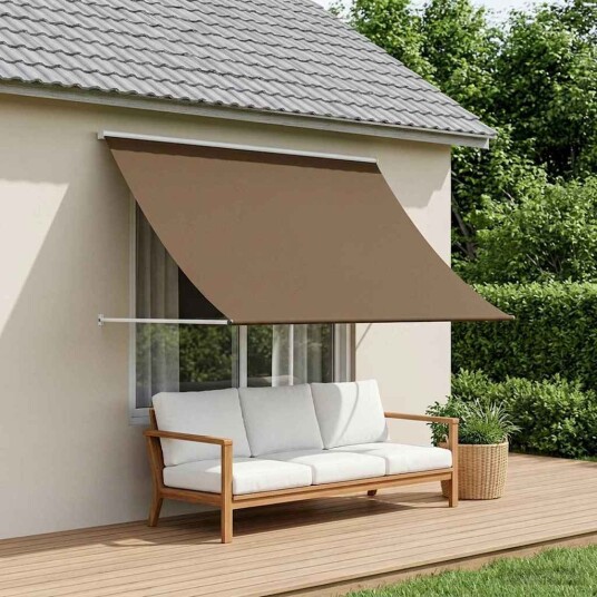vidaXL Markise Gråbrun 100 x 150 cm 180 g / m² Polyester med PU belegg