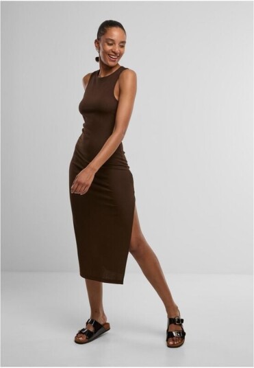 Urban Classics Lang kjole Maxi Racerback Rib Dress for Kvinner M til XL Damer brun