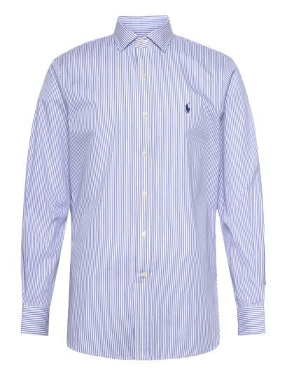 Polo Ralph Lauren Custom Fit Striped Poplin Shirt Blue 40.5 Polo Ralph Lauren Custom Fit Striped Poplin Shirt Blue 40.5