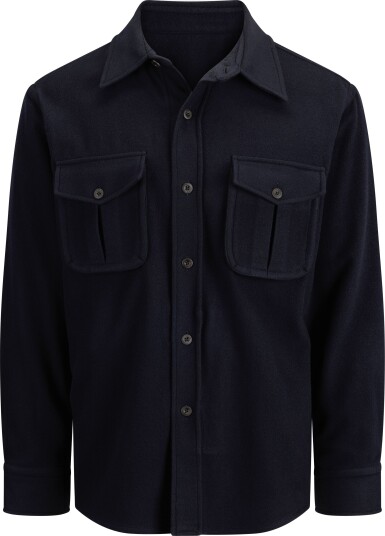 Caruso Overshirt wool 180"s L blå herre