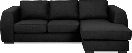 Optus 3 seters Vendbar L formet Sjeselongsofa i Stoff Svart