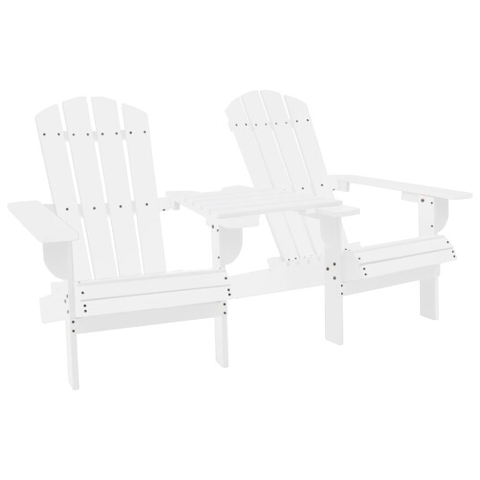 vidaXL Adirondack hagestoler med tebord heltre gran hvit vidaXL Adirondack hagestoler med tebord heltre gran hvit