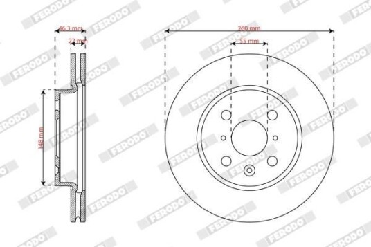 Bremseskive FERODO DDF3206C