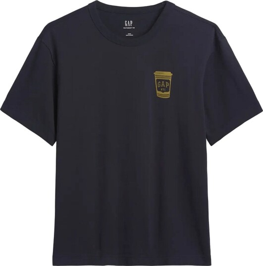 GAP Heavyweight Relaxed Graphic T Shirt From The Gap Collection COFFEE CUP XXL