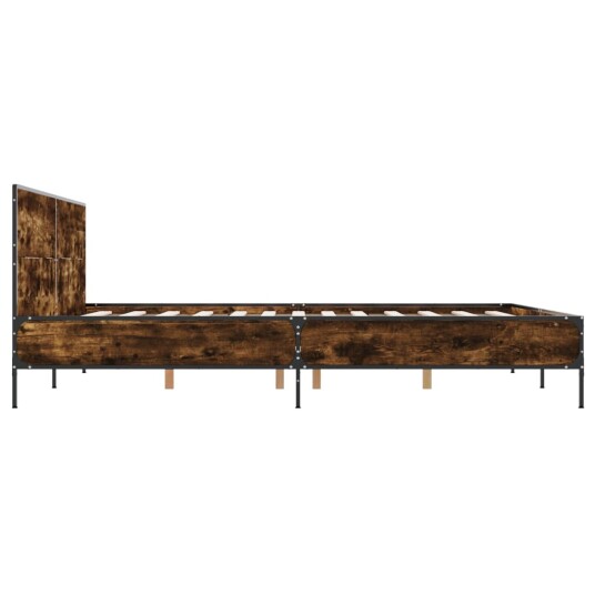 Sengeramme røkt eik 120x190 cm konstruert tre og metall 8721102613203