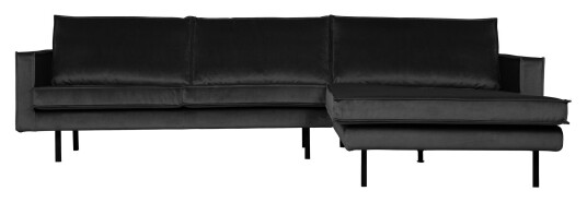 BePureHome Rodeo 3-seter. Sofa m/høyrevendt sjese - Antracit Velur