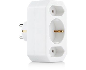 ON Splitter plug 3-way, 1 grounded 2 regular ON Splitter plug 3-way, 1 grounded 2 regular