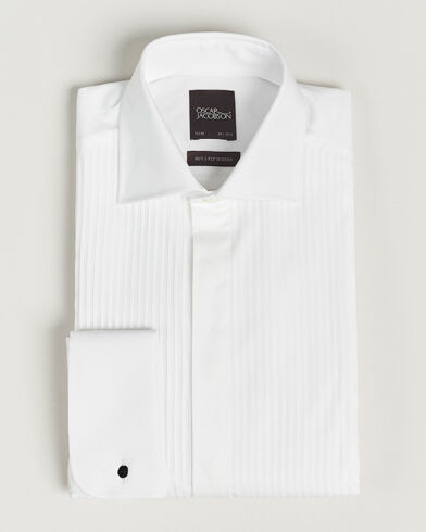 Oscar Jacobson Slim Fit Cut Away Tuxedo Double Cuff White