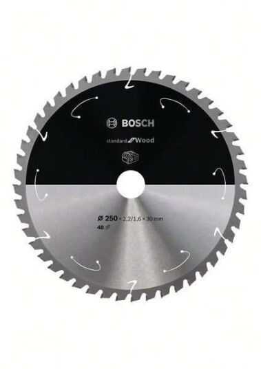 Bosch 250 mm Sagblad for Tre med 48 Tenner - Elektroverktøy Tilbehør
