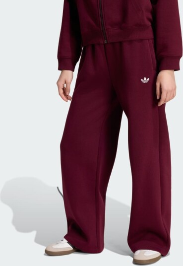 Adidas Originals Wide Leg Pants   Burgundy   128