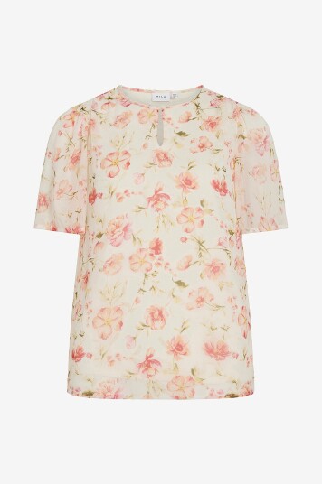 Vila Bluse viEmma S/S O neck Top Hvit