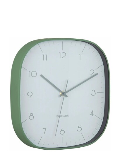 KARLSSON Wall Clock Grato Cuadrado Grayed Jade W. Jungle Green Khaki green H 29CM
