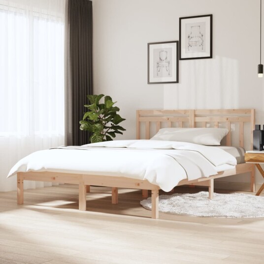 vidaXL Sengeramme heltre 150x200 cm 5FT King Size