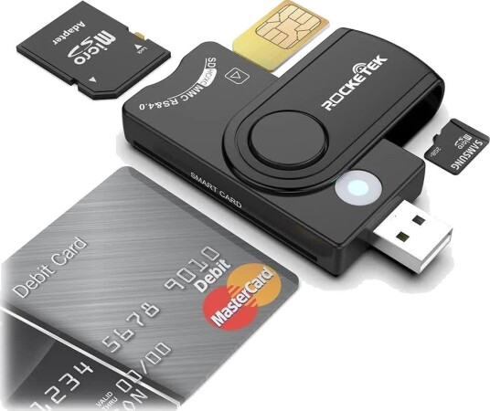 Nördic 4-i-1 Kortleser USB-A Smartkort SIM SD TF/MicroSD Nördic 4-i-1 Kortleser USB-A Smartkort SIM SD TF/MicroSD