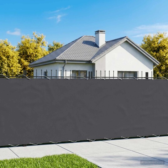 vidaXL Balkong privat skjerm 1,5 x 25 m Stoff med PU belegg Svart