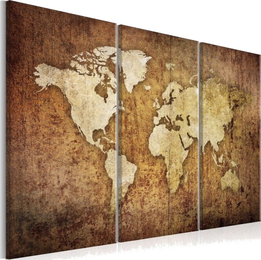 Bilde World Map Brown Texture 120x80 Artgeist sp. z o. o.