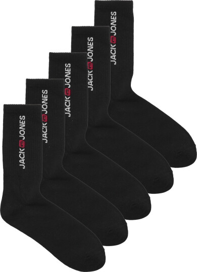 Jack & Jones Jaccorp Old Logo Tennis Socks 5 Pack   Black   ONE SIZE