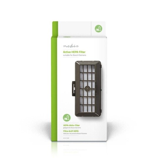 Nedis Utskifting Active HEPA-filter | Erstatning for: Bosch / Siemens | Hvit / Sort