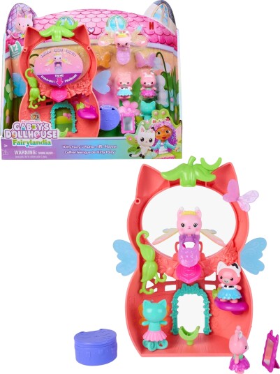 Gabby's Dollhouse Flutter-Riffic Fairylykesett med Kitty Fairy 20 cm Gabby's Dollhouse Flutter-Riffic Fairylykesett med Kitty Fairy 20 cm