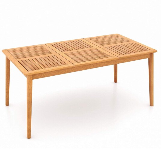 Hagebord akasietre 170 x 90 cm stort terrassebord for 6 personer naturell