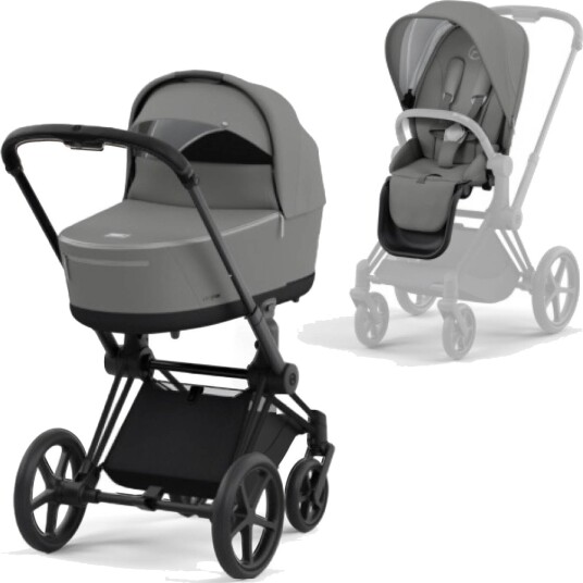 Komplett Barnevogn Cybex Priam Matt Black Soho Grey