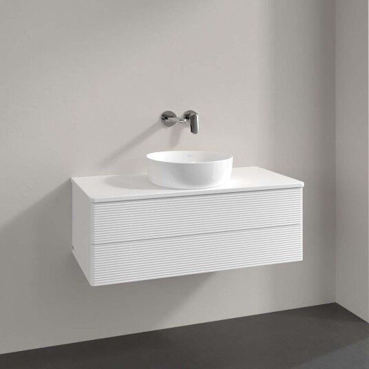 Villeroy & Boch Antao Servantskap med 2 skuffer 100x50x36 cm u/lys Hvit Matt