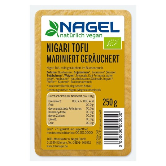 Nagel tofu marinert røkt 250 g Nagel tofu marinert røkt 250 g