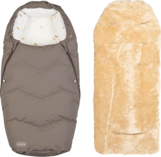 Vognpose Voksi® Urban Walnut Wings + Lammeskinn Til Vogn Natur Vognpose Voksi® Urban Walnut Wings + Lammeskinn Til Vogn Natur