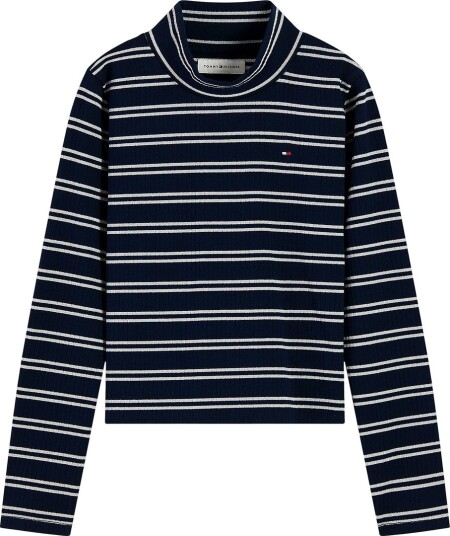 Tommy Hilfiger Genser - Rib - Dark Blue Stripe - Tommy Hilfiger - 6 år (116) - Genser Hvit Marineblå