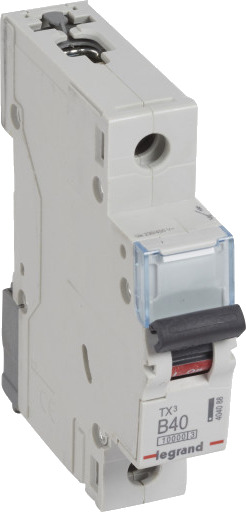 Legrand 10 stk TX³ MCB automatsikring B40 1P 1M 10/10kA