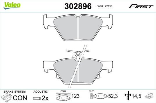 Bremseklosser VALEO 302896
