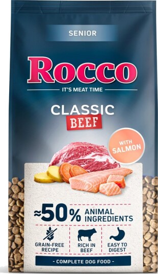 Rocco Tørrfôr Senior Classic Storfekjøtt Med Laks 10 kg